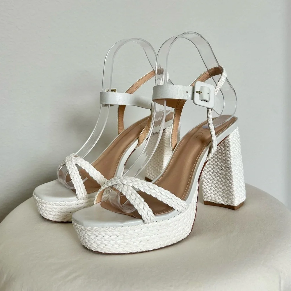 RAYE x Revolve Camilla Platform Braided Heel in White